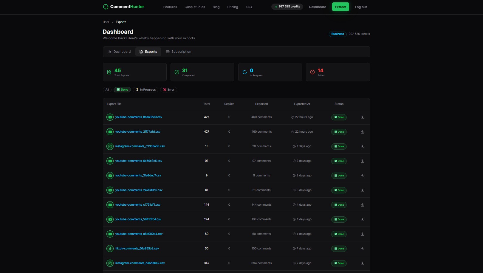 CommentHunter — Extract Social Media Comments Instantly screenshot 1