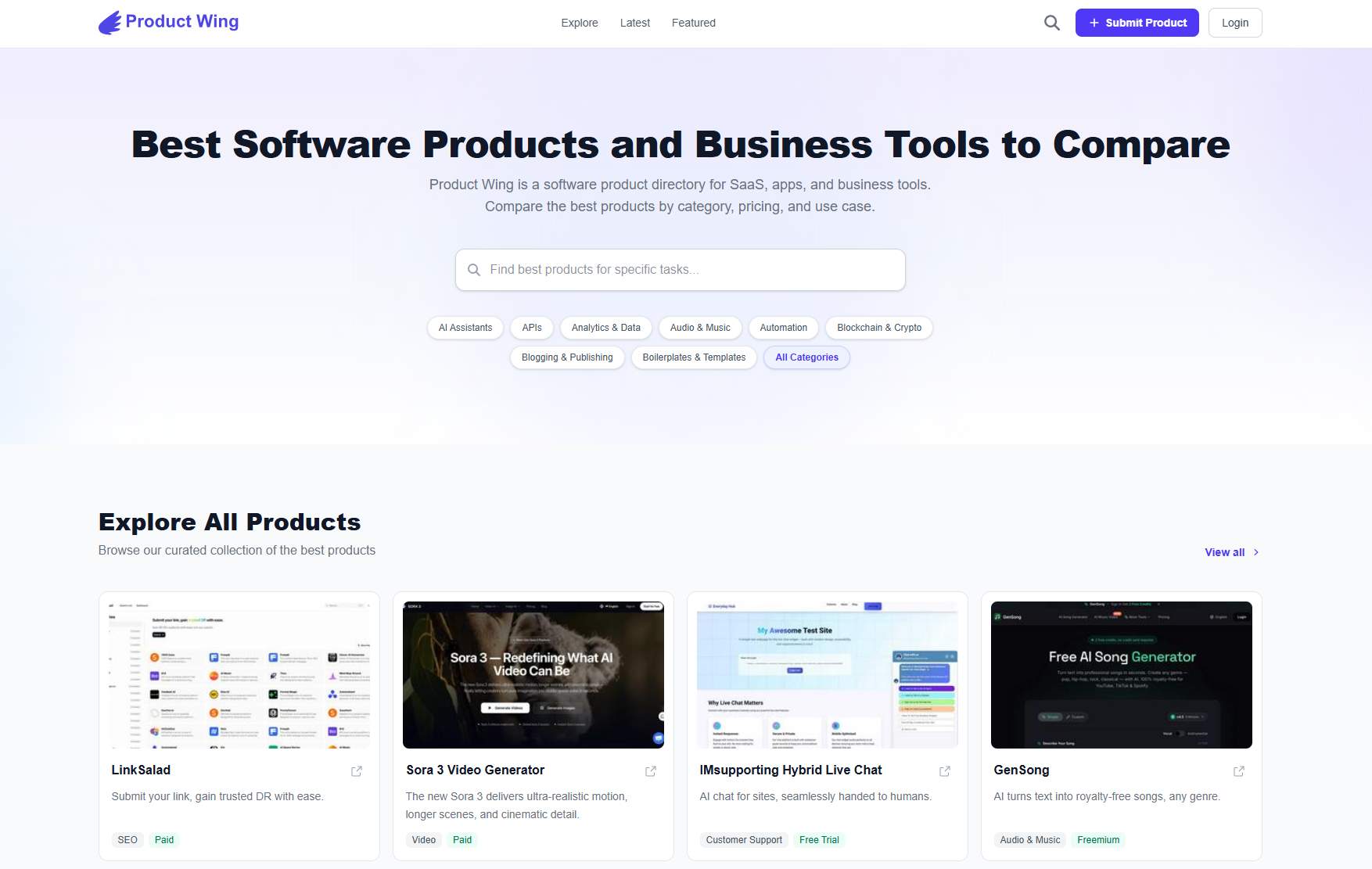 Product Wing screenshot 1