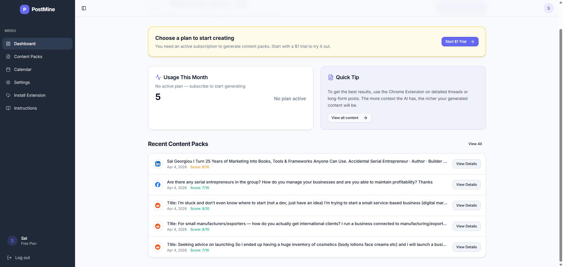 Postmine screenshot 1