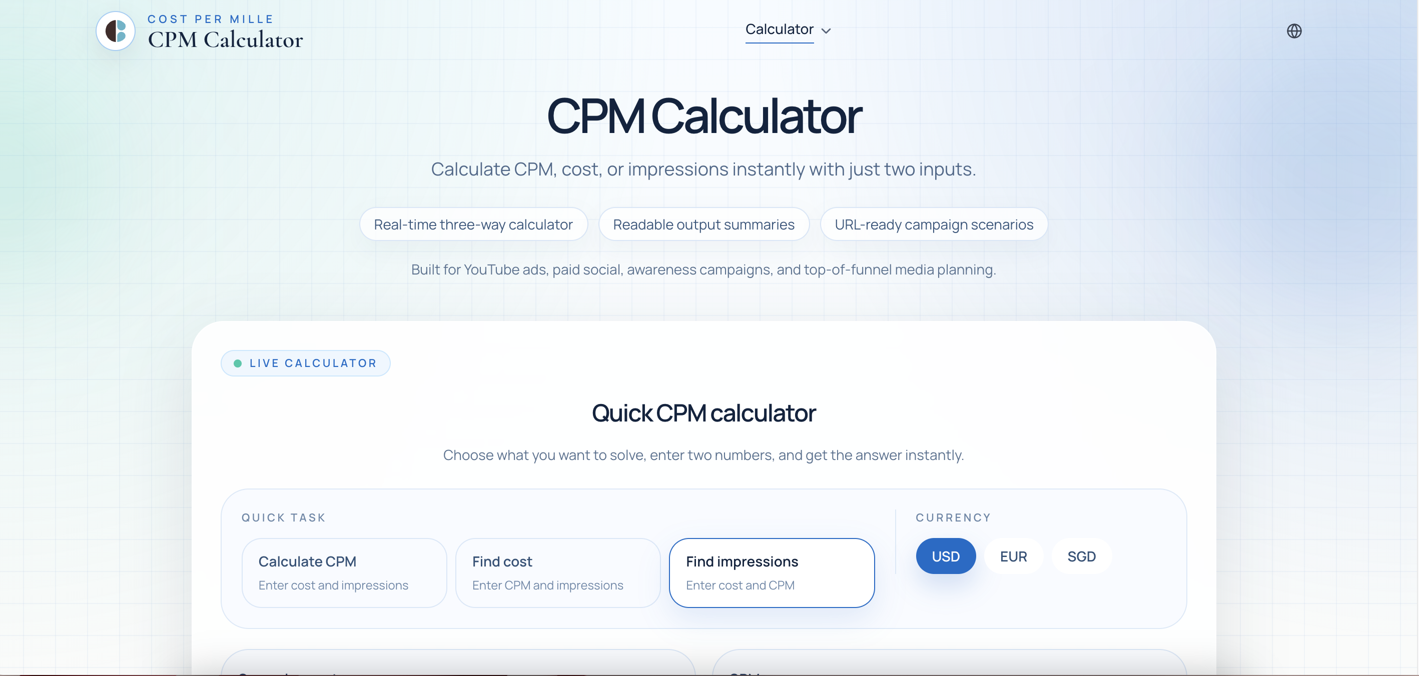 CPM Calculator screenshot 1