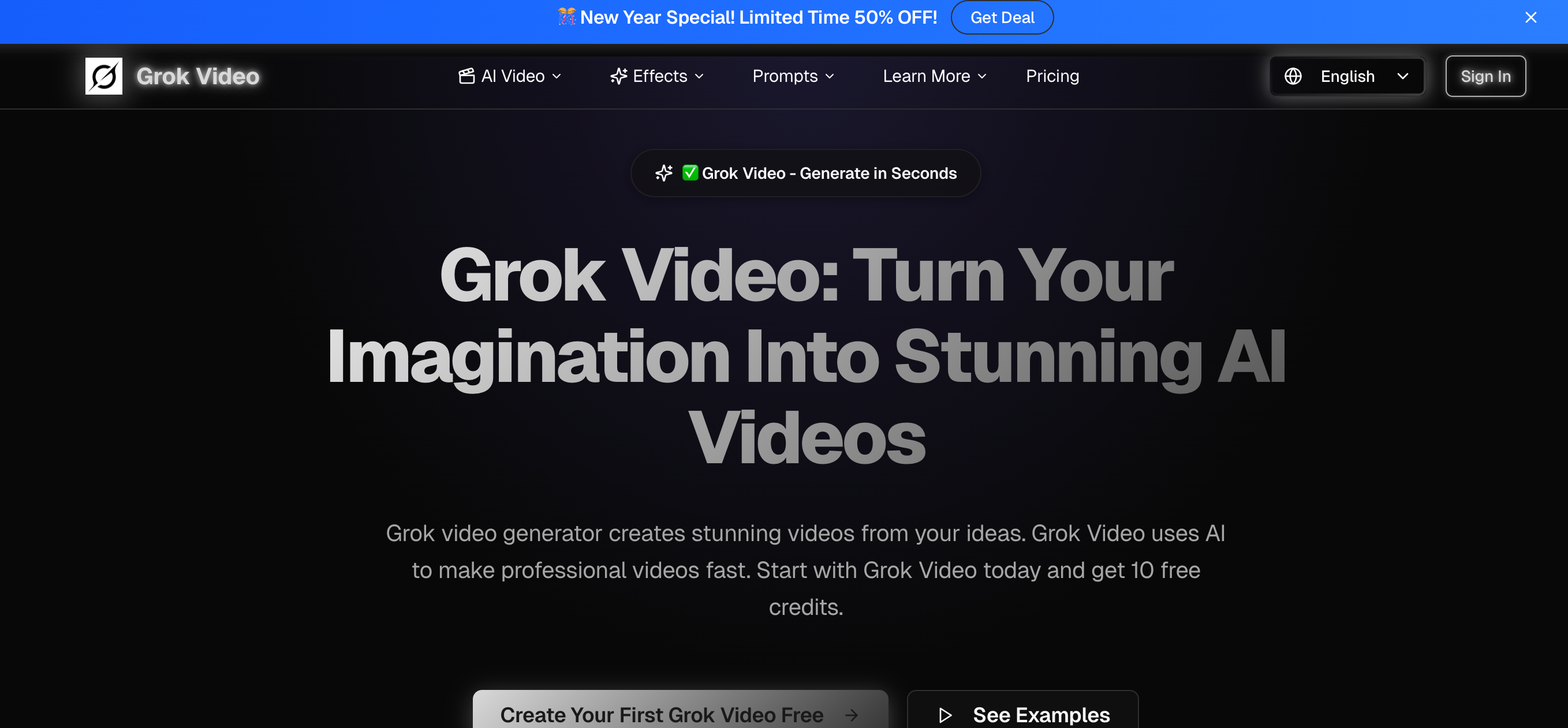 Free Grok Video Generator - AI Video Creation | No Sign Up Required screenshot 1