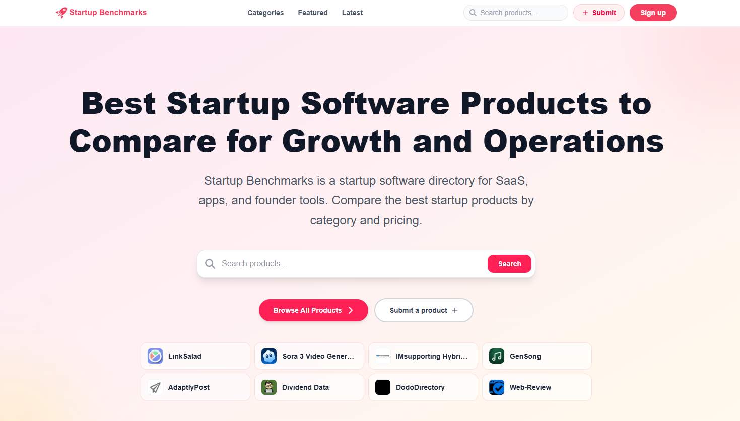 Startup Benchmarks screenshot 1