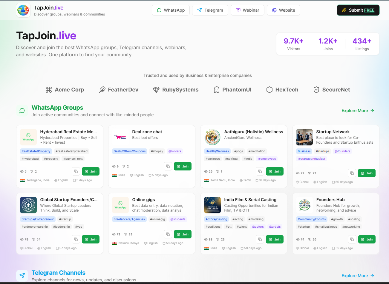 TapJoin.live screenshot 1