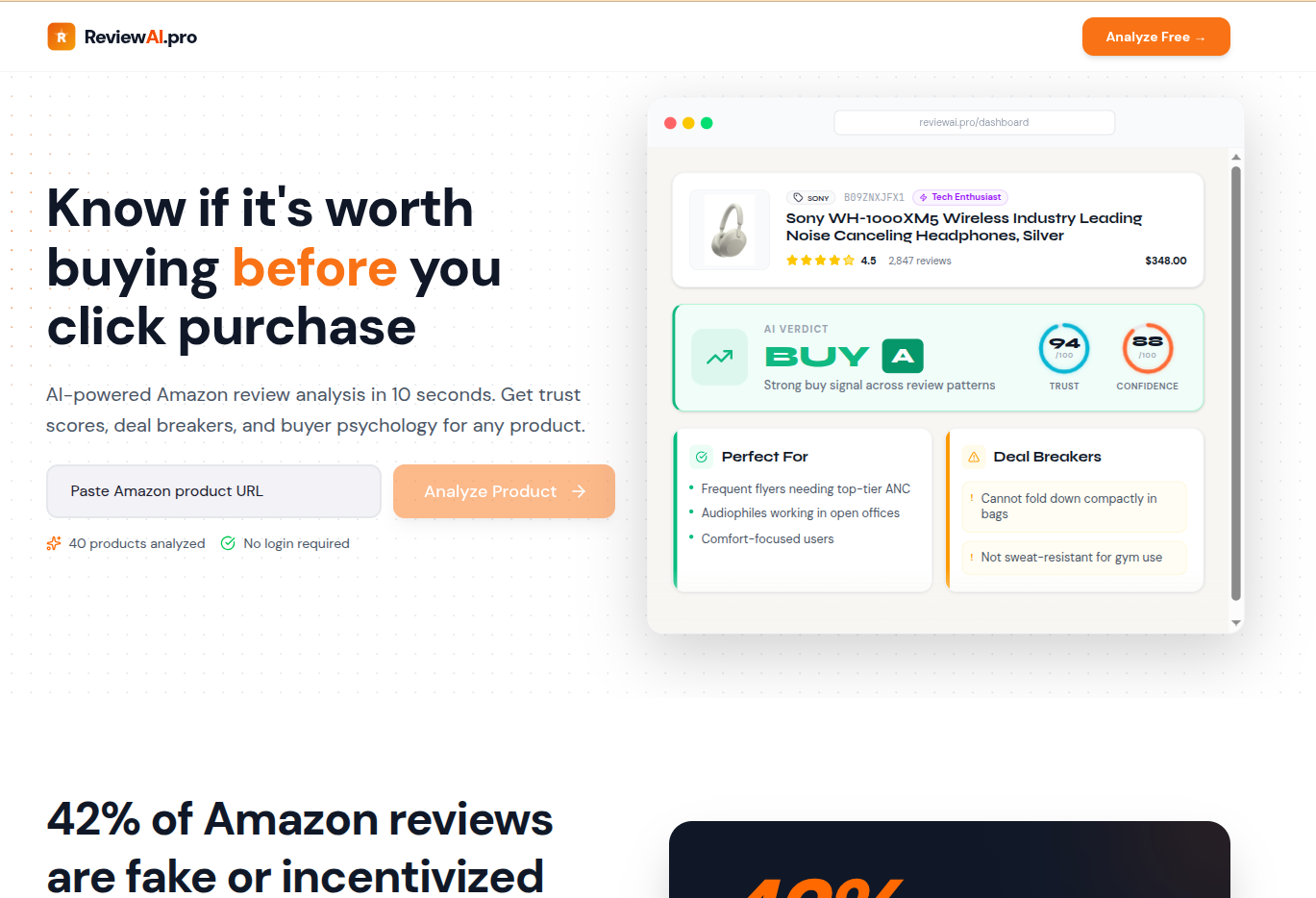 ReviewAI – Know if an Amazon Product is Worth It Before You Buy screenshot 1