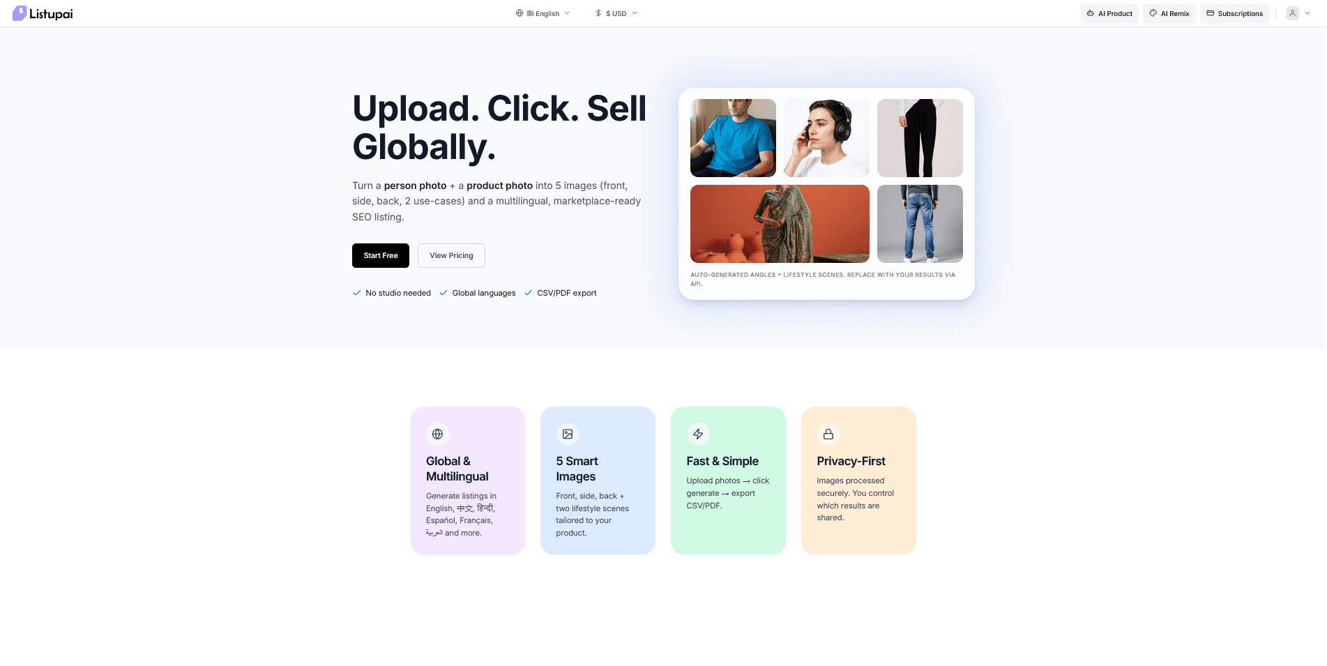 ListupAI: AI-powered product listing & image generation for ecommerce