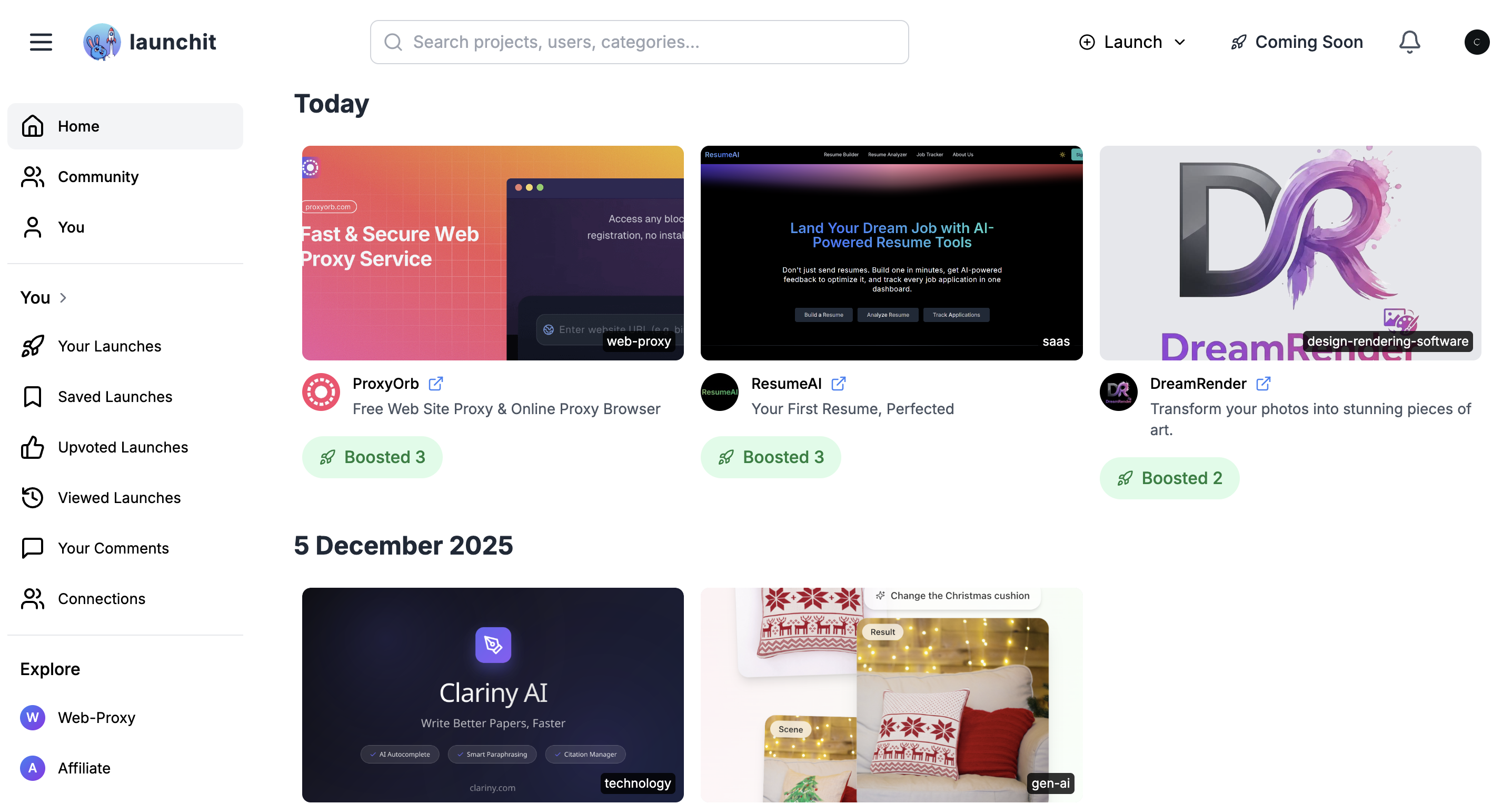 Launchit - Where Builders Launch Projects screenshot 1