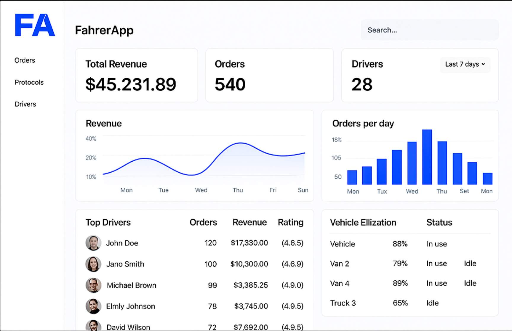 FahrerApp screenshot 1