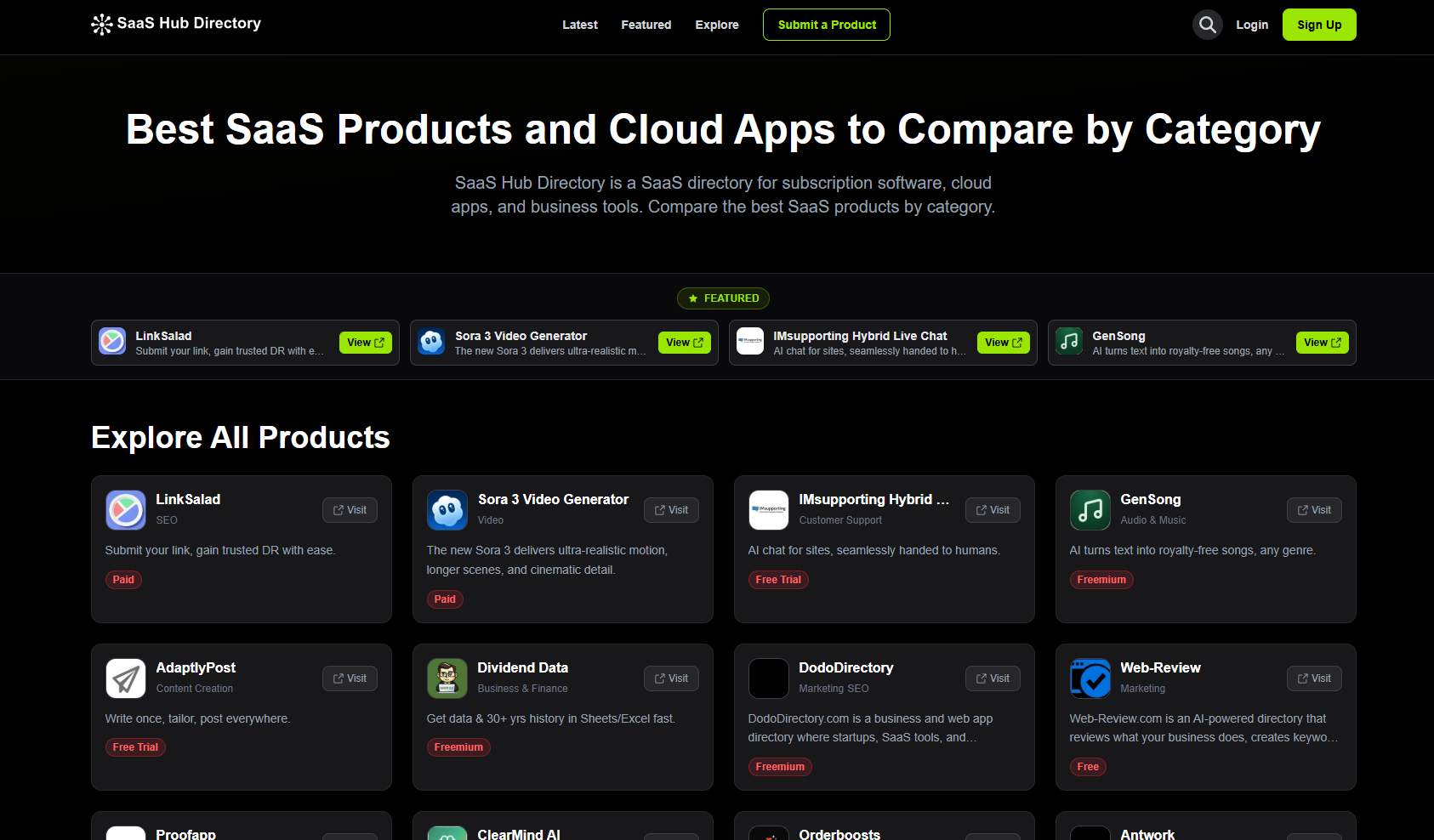 SaaS Hub Directory screenshot 1