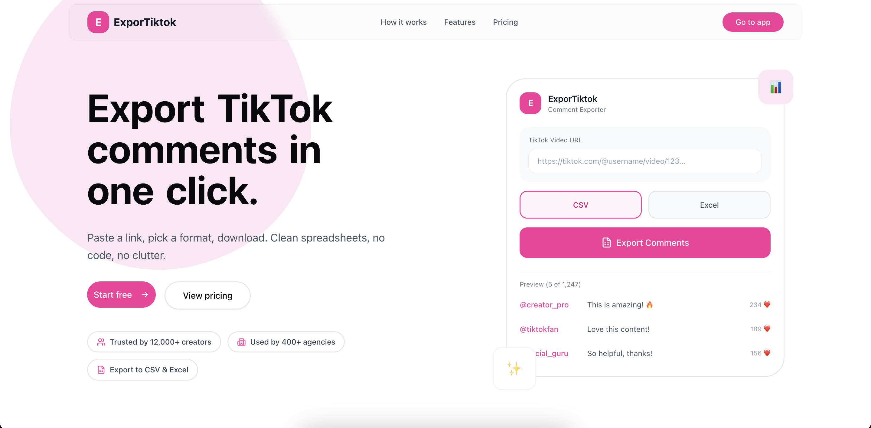ExporTiktok - Export TikTok Comments to CSV &amp; Excel screenshot 1