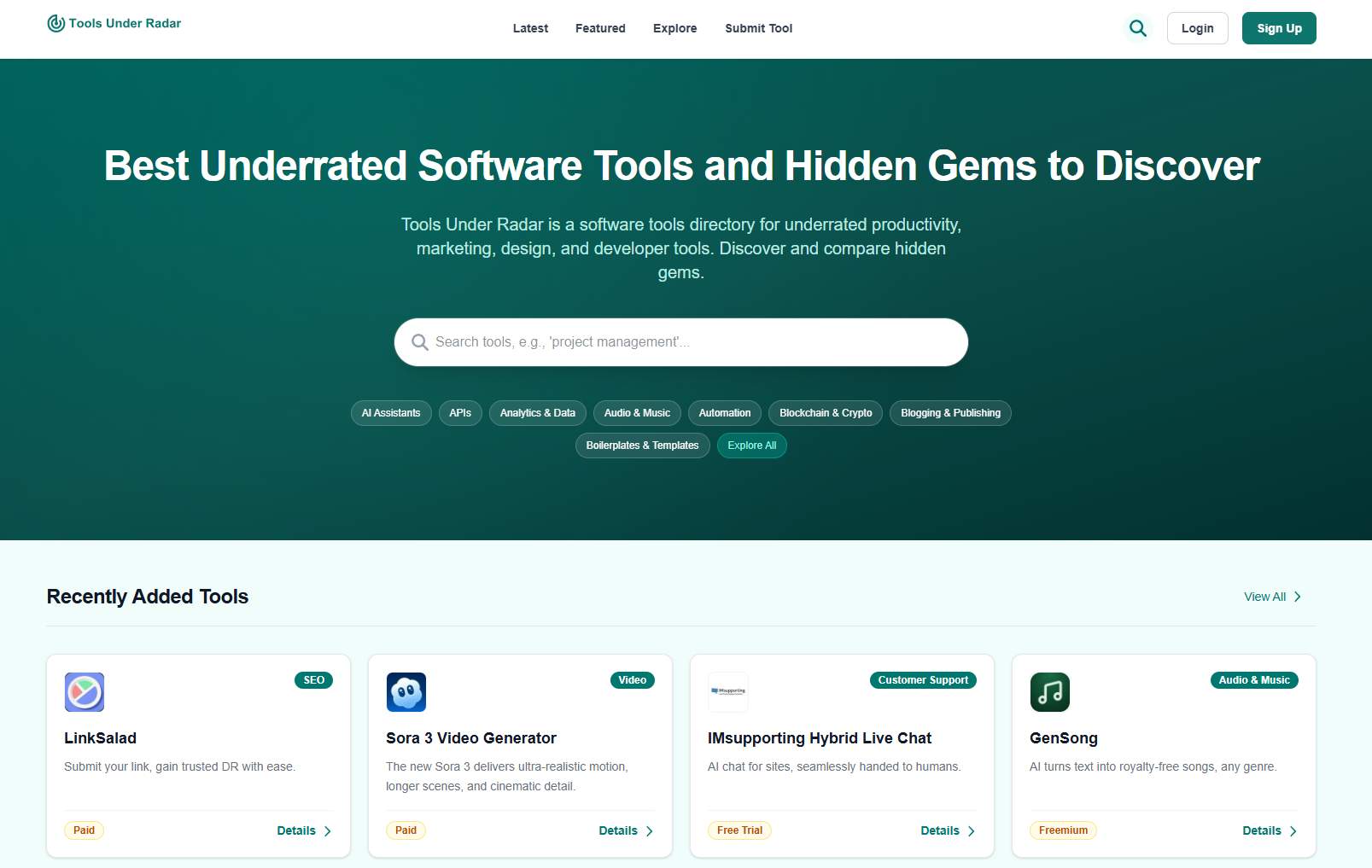 Tools Under Radar screenshot 1