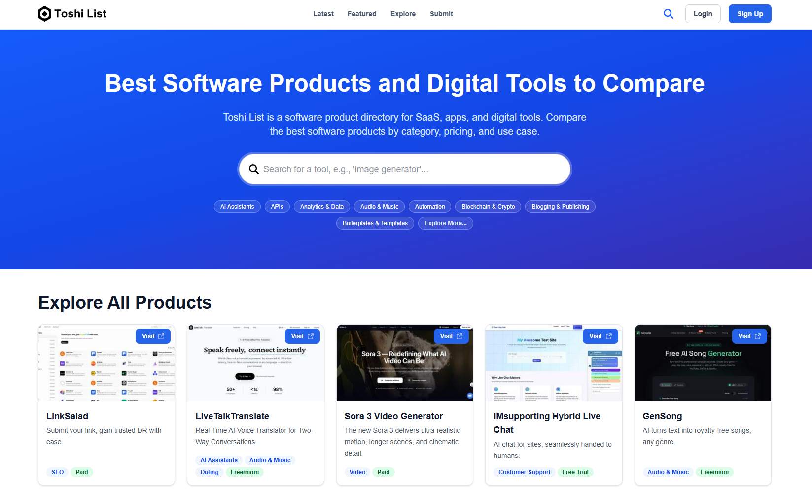 Toshi List screenshot 1